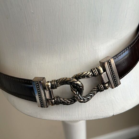 Brighton 1996 Women’s Brown & Silver Western Leather Belt M - Picture 4 of 7